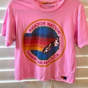 Aviator Nation Shirt- Pink, Size Small